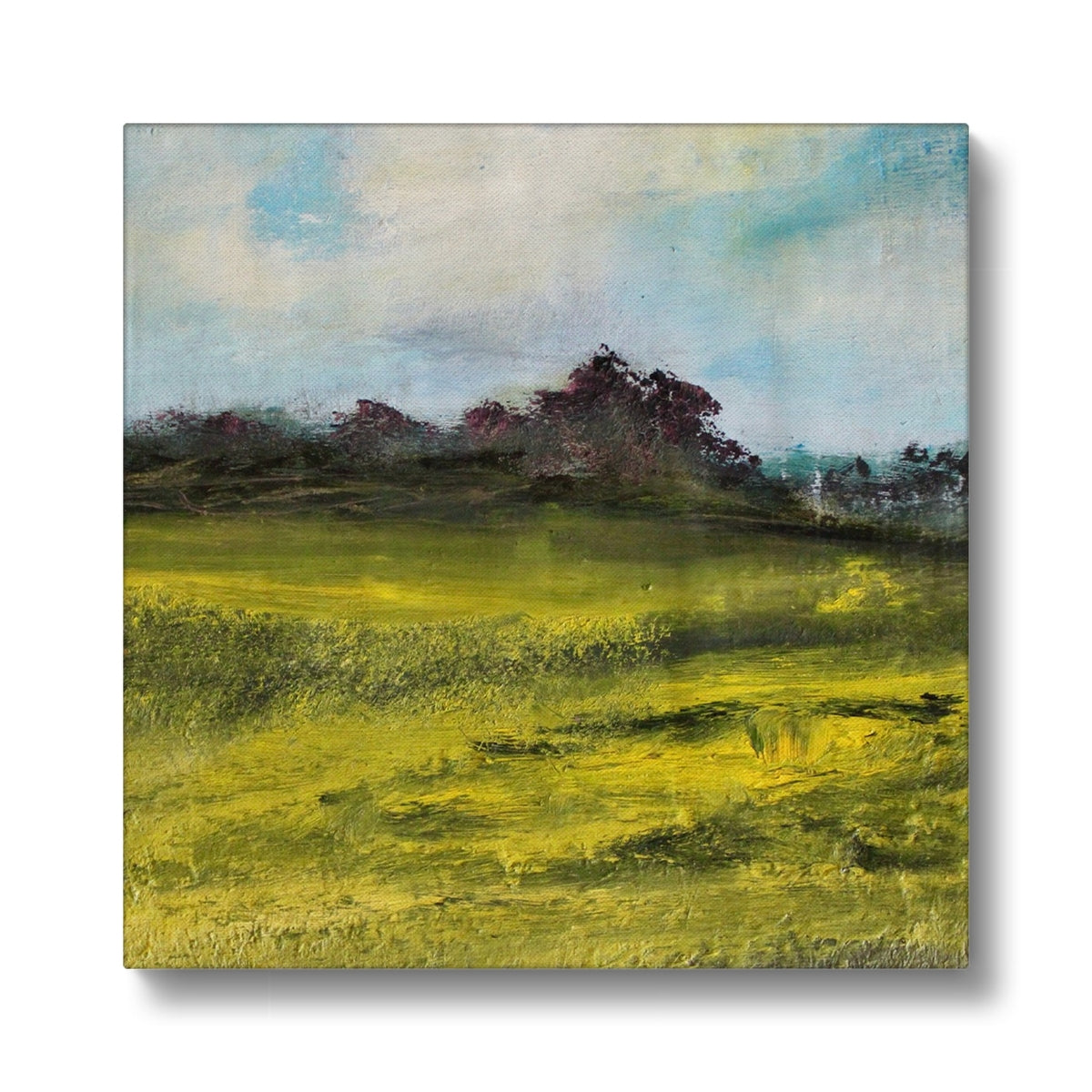 oil painting print of summer meadow with grass and trees country painting landscape art nature artwork