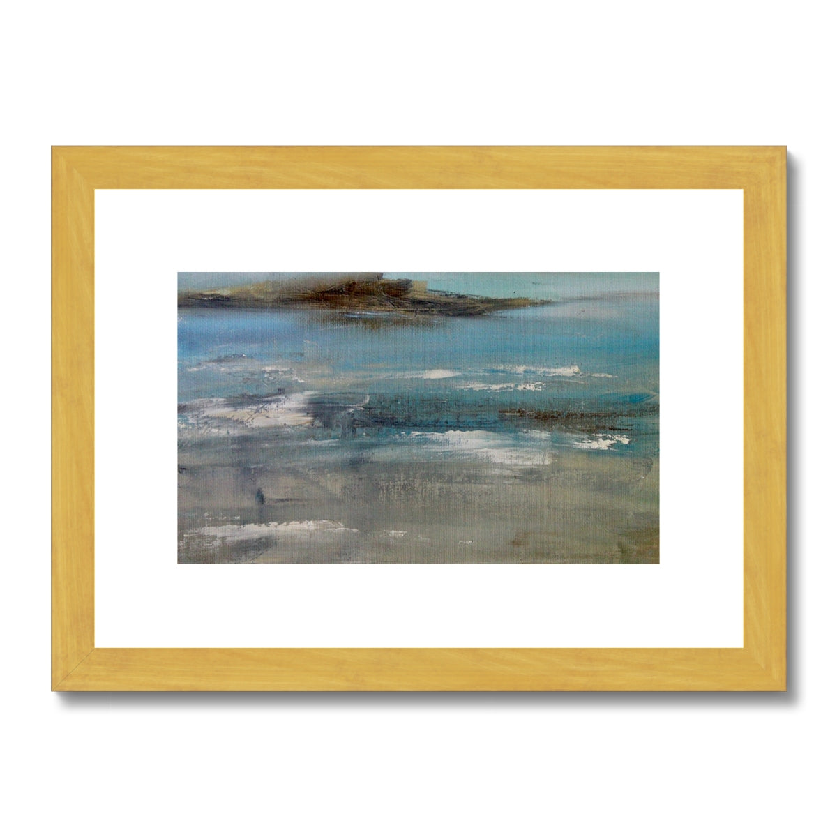 semi abstract ocean artwork island painting expressive beach art