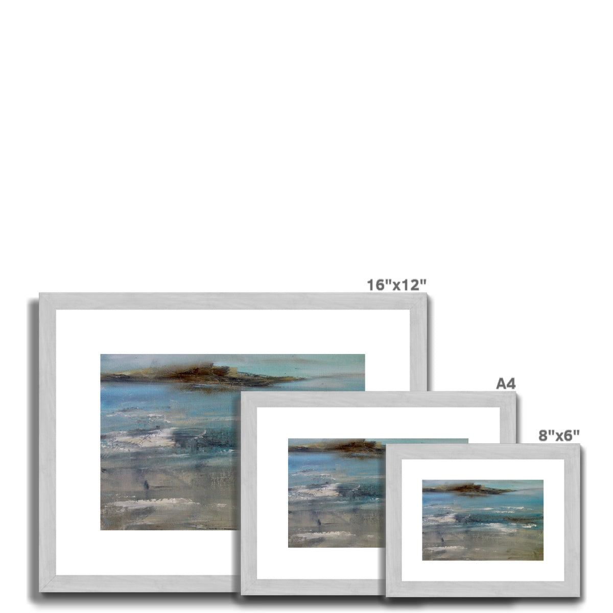 ocean art print seascape painting semi abstract ocean artwork island painting expressive beach art