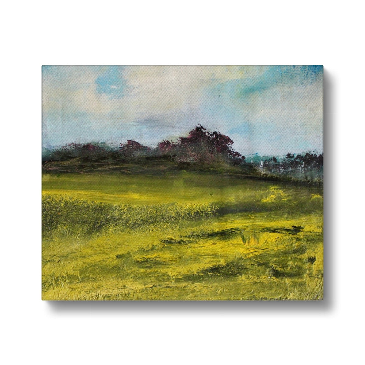 oil painting print of summer meadow with grass and trees country painting landscape art nature artwork