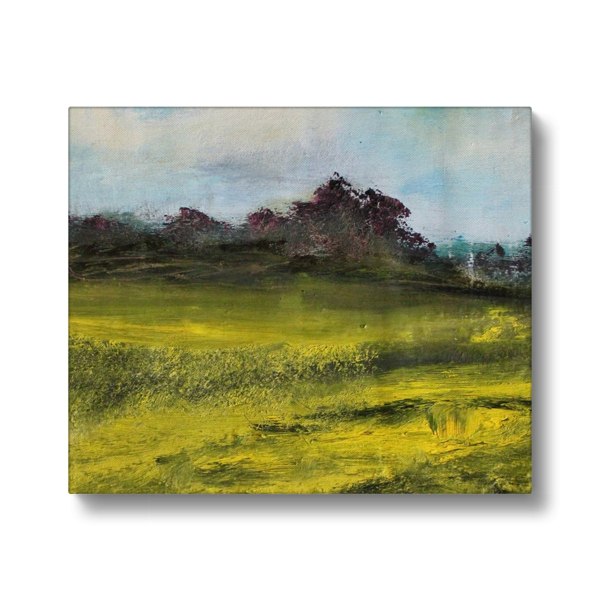 oil painting print of summer meadow with grass and trees country painting landscape art nature artwork