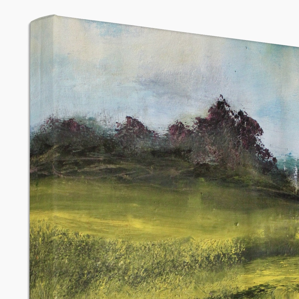 oil painting print of summer meadow with grass and trees country painting landscape art nature artwork