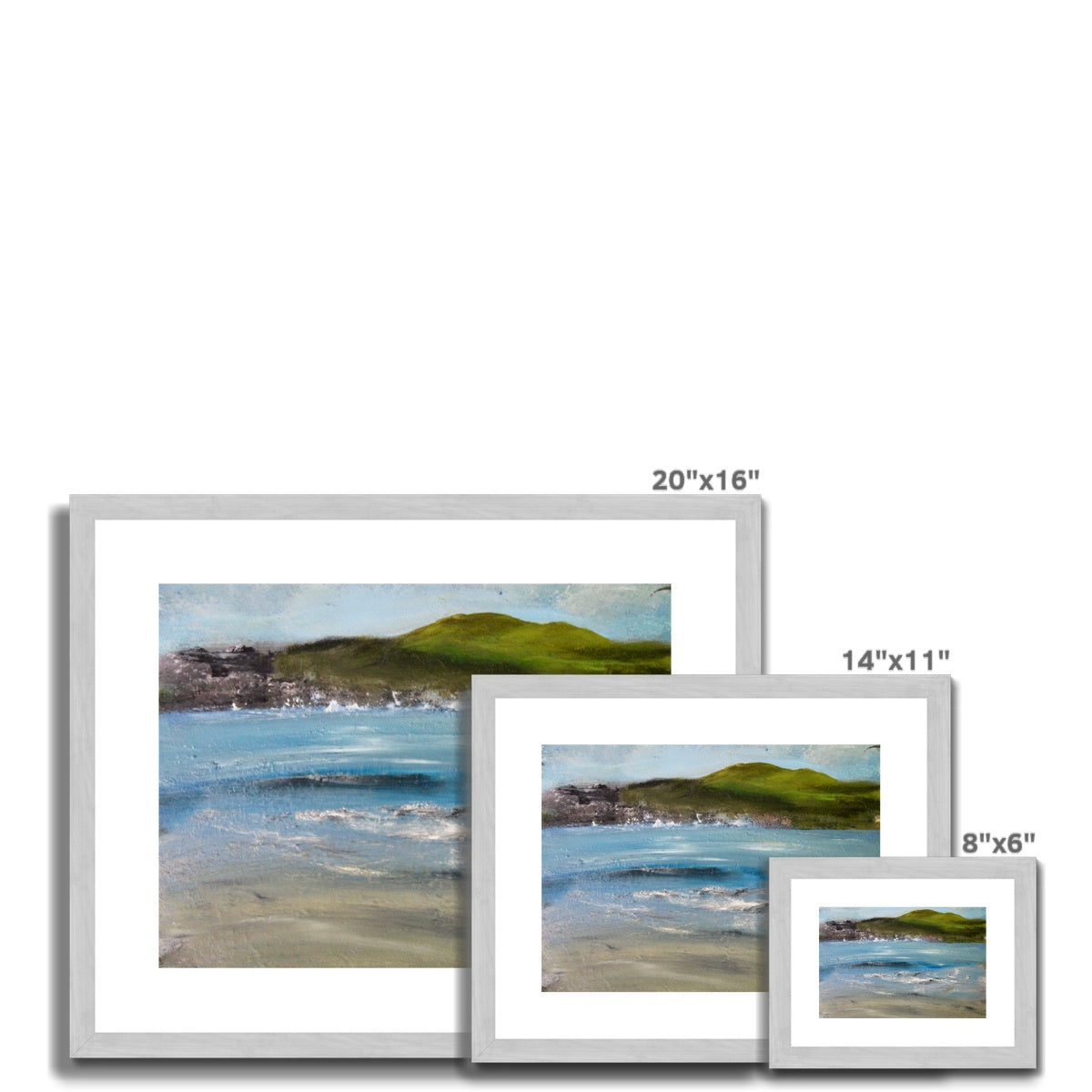 colourful painting seascape of ocean and island seascape art ocean artwork