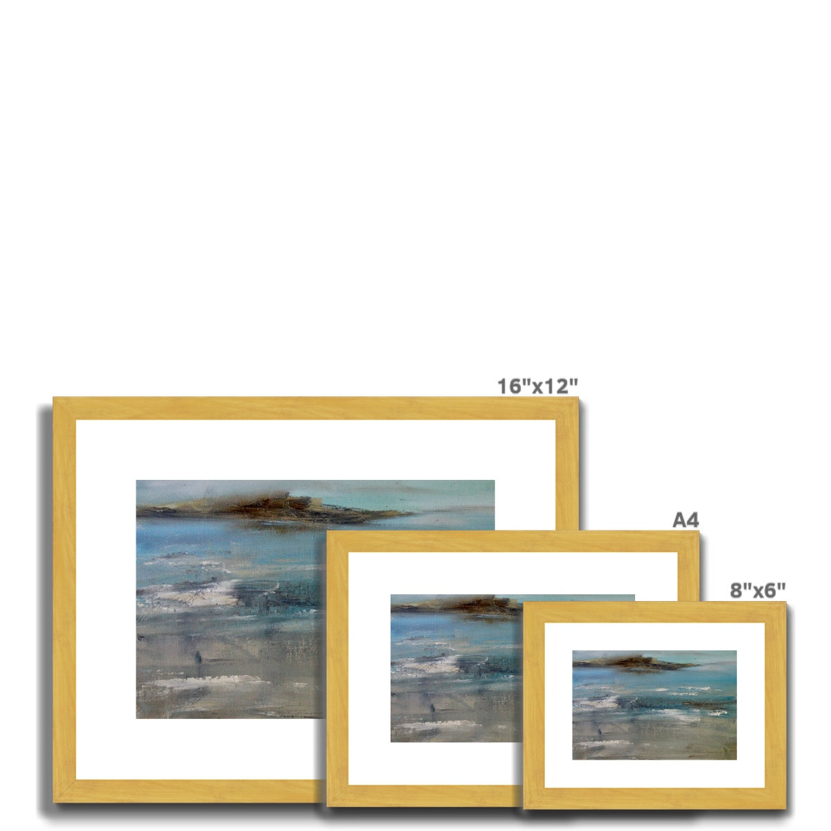 ocean art print seascape painting semi abstract ocean artwork island painting expressive beach art