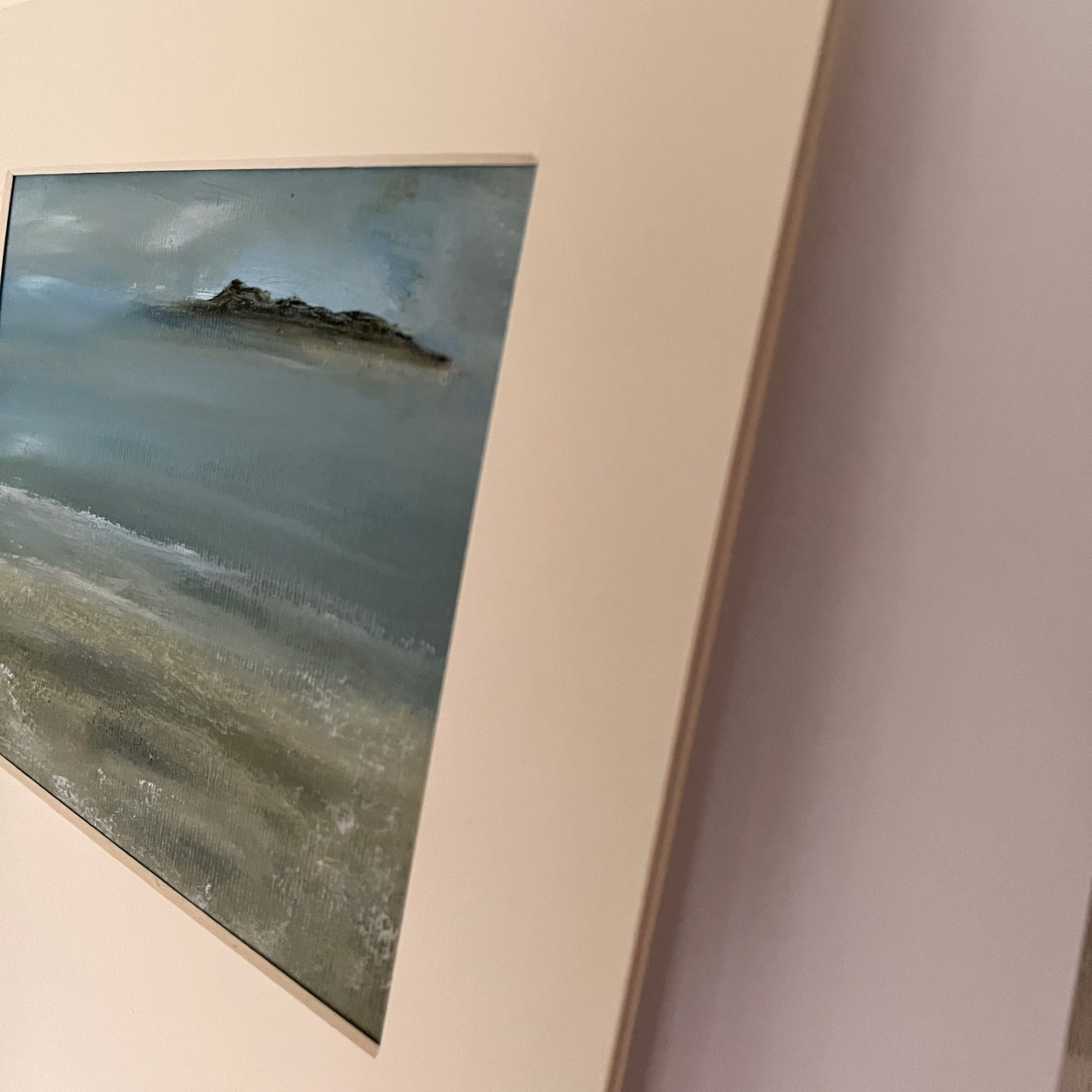 The Island - oil on paper with cream mount