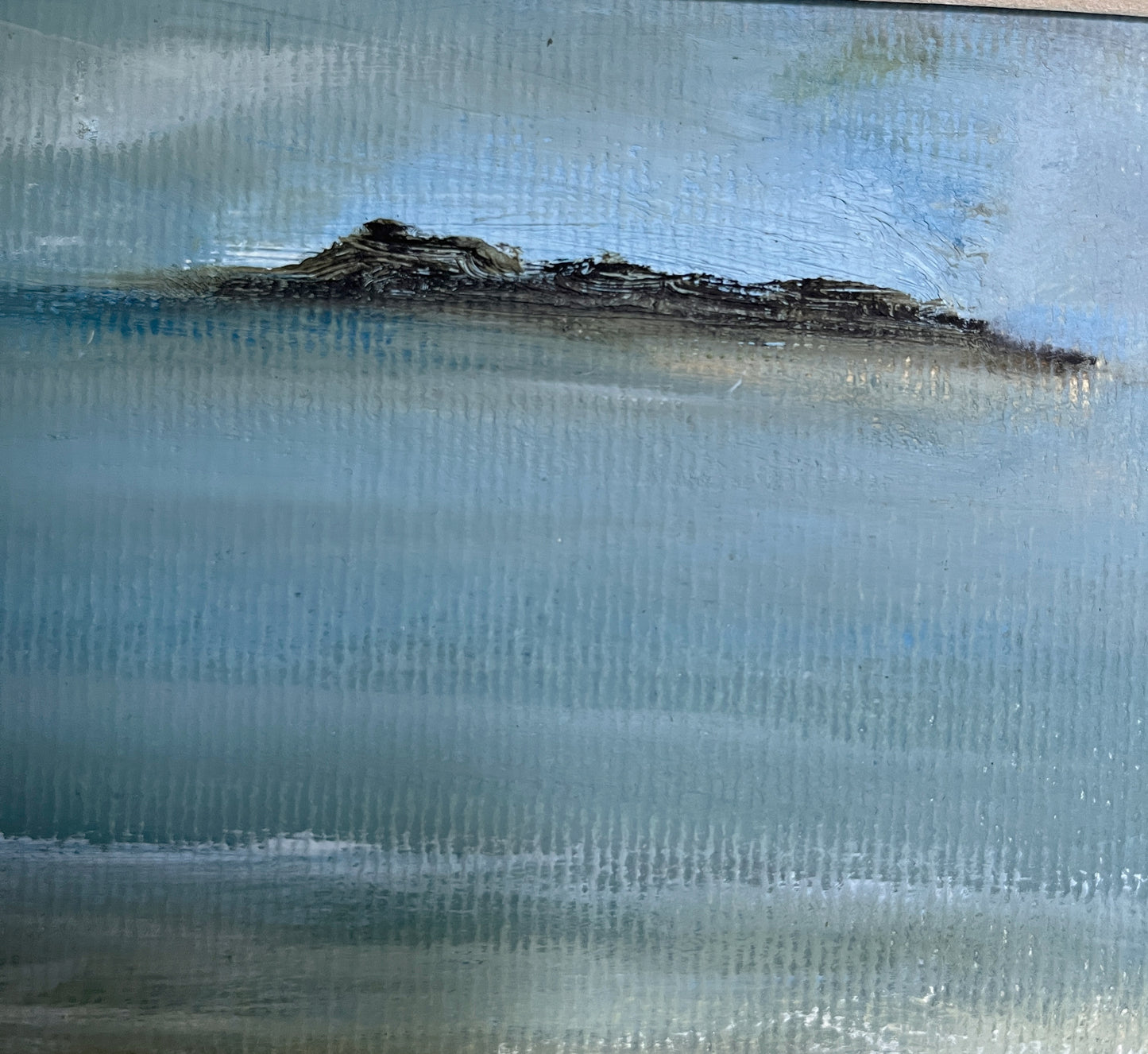 The Island - oil on paper with cream mount