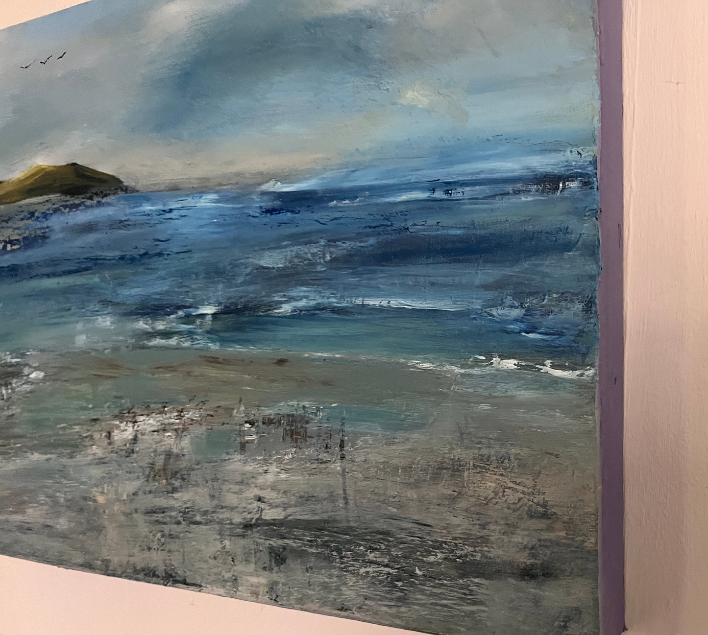 Seven Waves - Oil on box canvas seascape painting