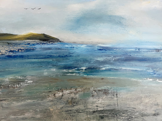 Seven Waves - Oil on box canvas seascape painting