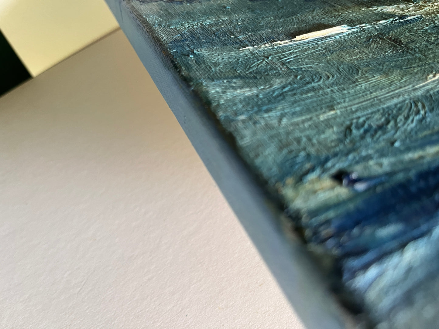 abstract sea painting ocean artwork with blur and white seascape
abstract sea painting ocean artwork with blur and white seascape semi abstract seascape oil painting on canvas art contemporary artwork
deep blue blended with lighter hues expressive artwork modern art of beach and sea unframed art side view