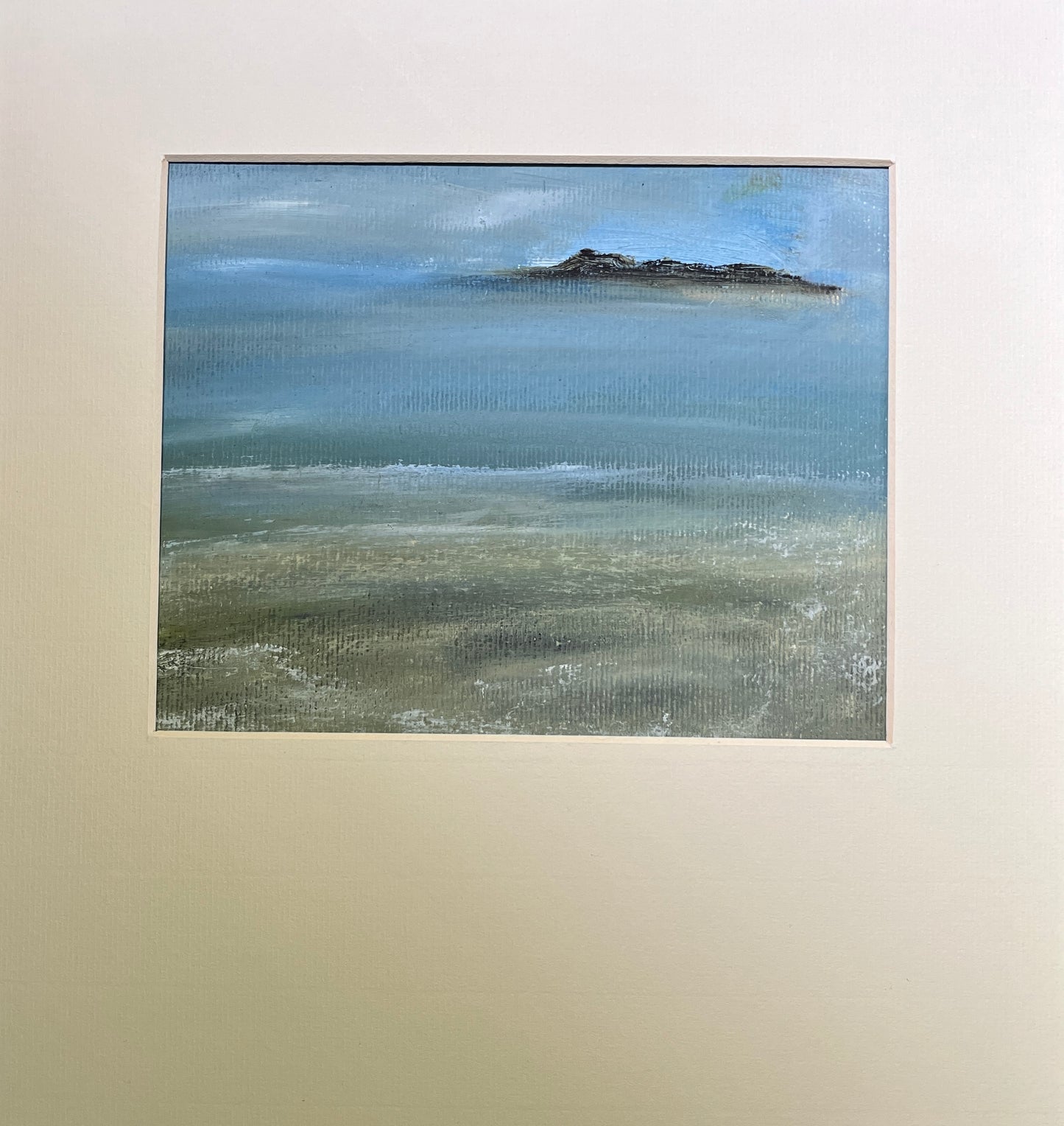 The Island - oil on paper with cream mount
