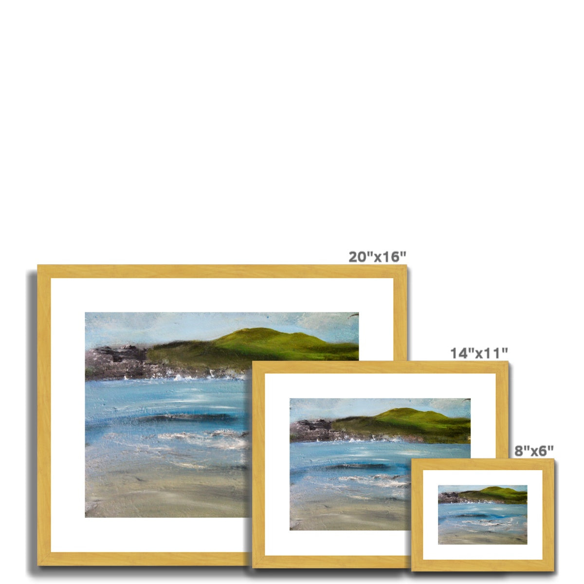 colourful painting seascape of ocean and island seascape art ocean artwork