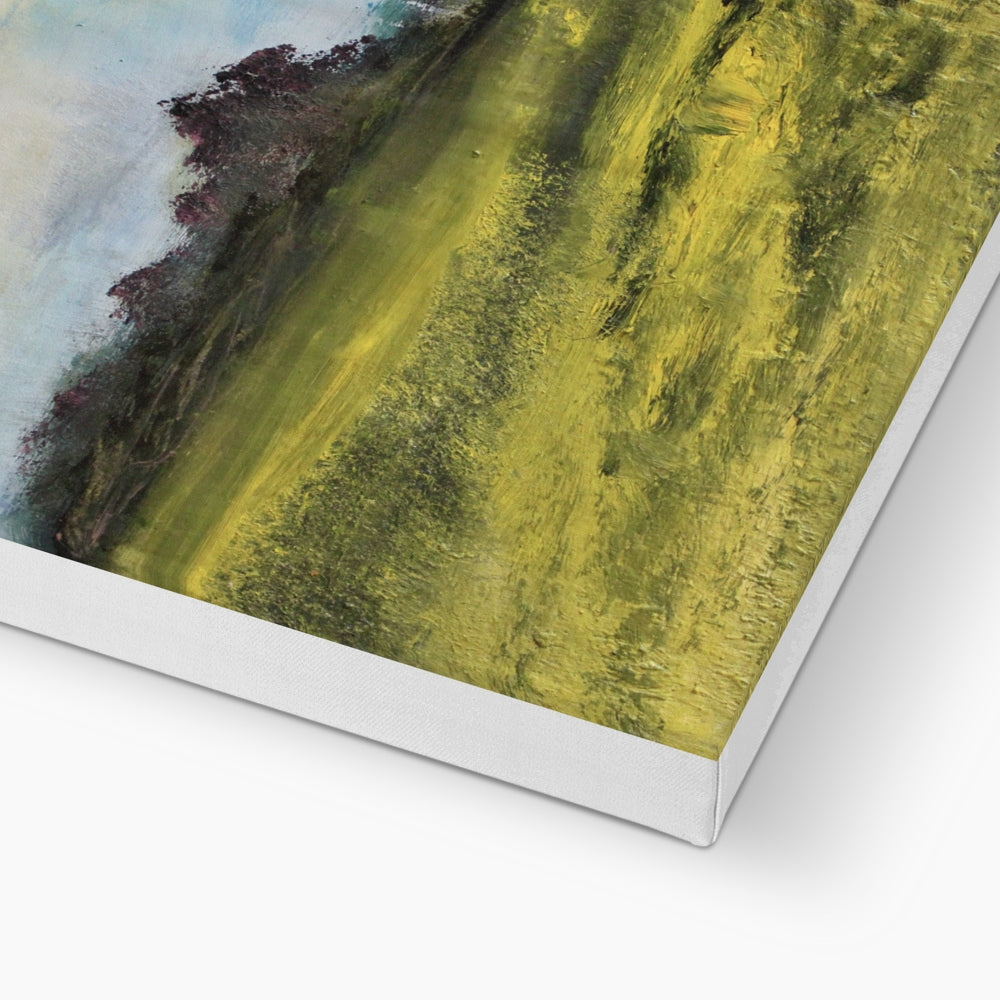 oil painting print of summer meadow with grass and trees country painting landscape art nature artwork