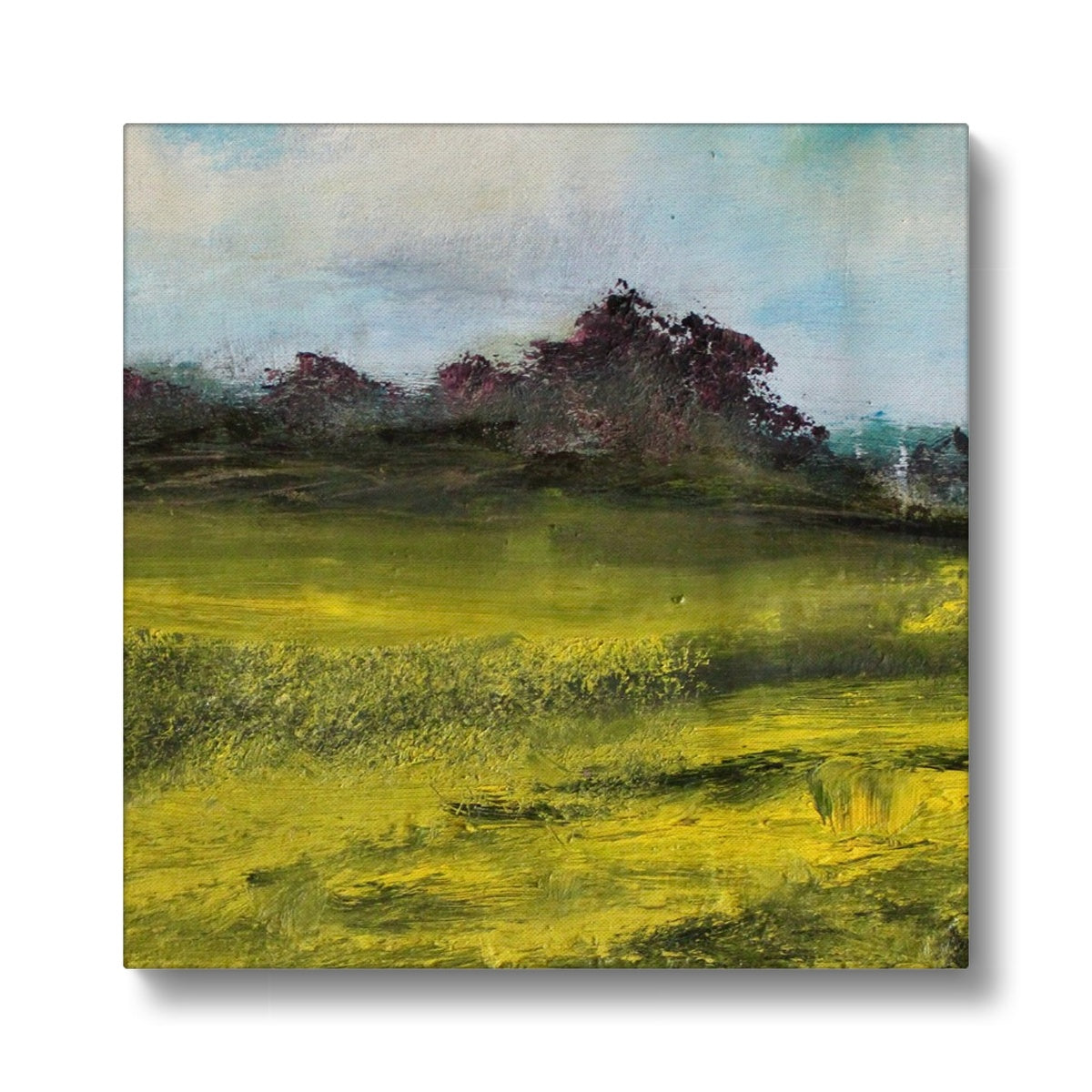 oil painting print of summer meadow with grass and trees country painting landscape art nature artwork