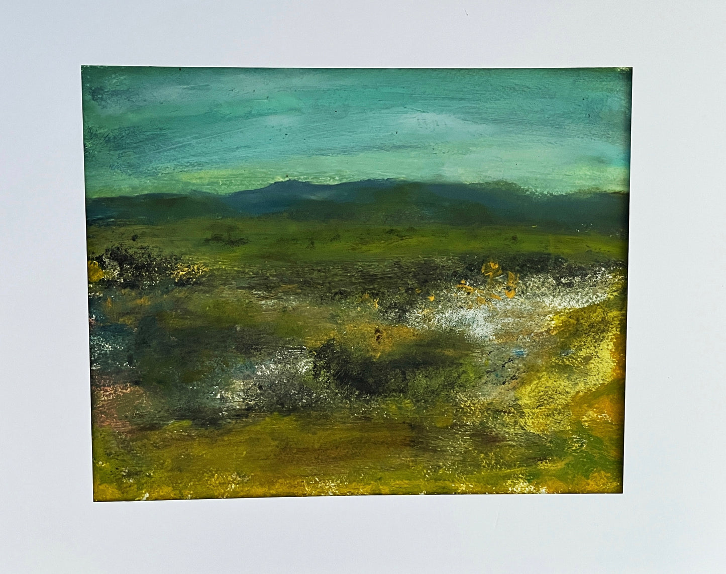 Original oil paint on paper artwork. Painted on Dartmoor, this landscape painting is mounted and unframed
