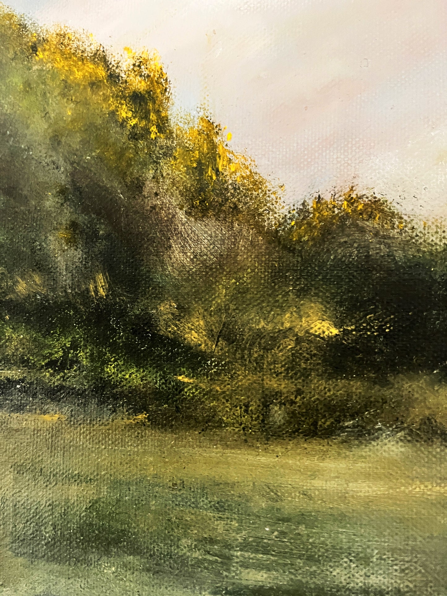 landscape oil on canvas semi abstract art painting