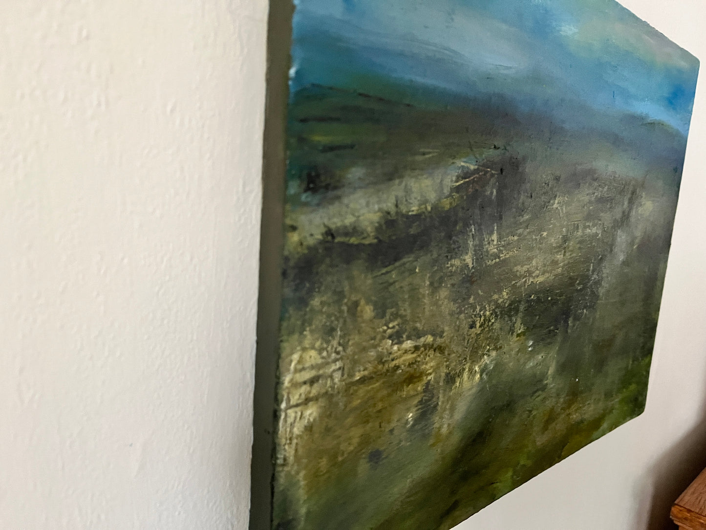 oil on canvas landscape painting
Original and unique expressive landscape oil painting artwork of Dartmoor, England abstract art handmade canvas artwork nature mountains and meadows side view