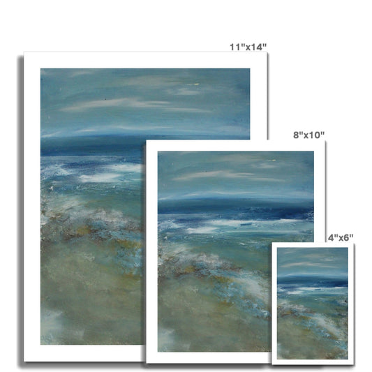 Seascape beach art sand and ocean painting dark blue and yellow expressive art tide artwork