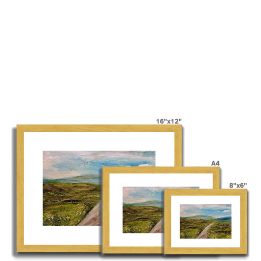landscape print of Dartmoor, distant mountains and hills and moorland art wild country artwork