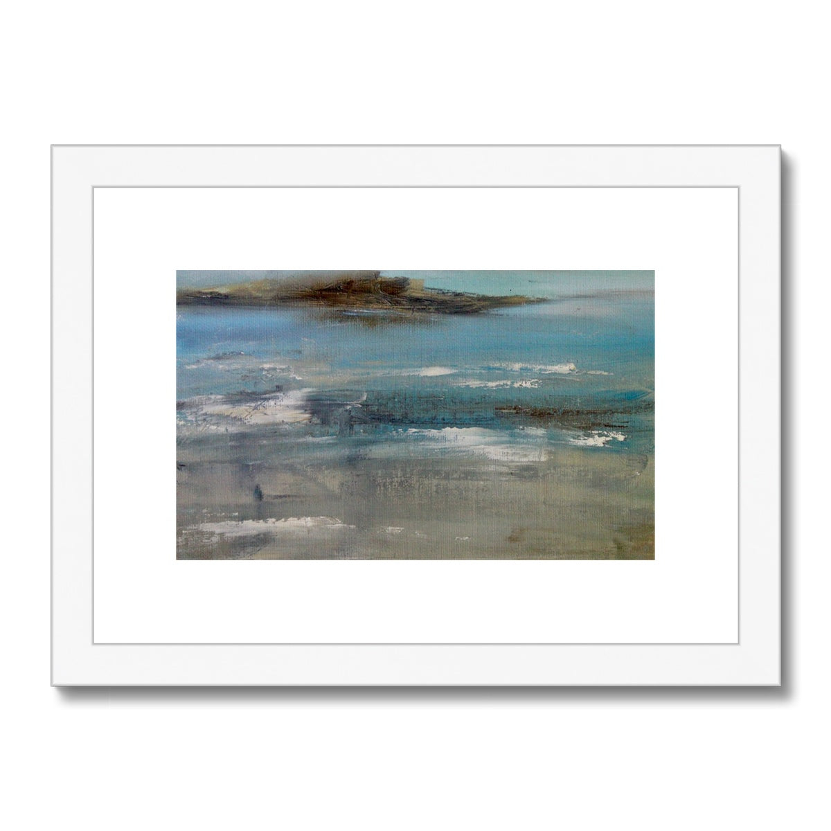 semi abstract ocean painting beach art island artwork print