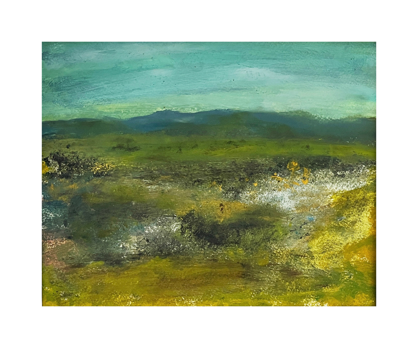 riginal and unique semi abstract oil on paper landscape painting art