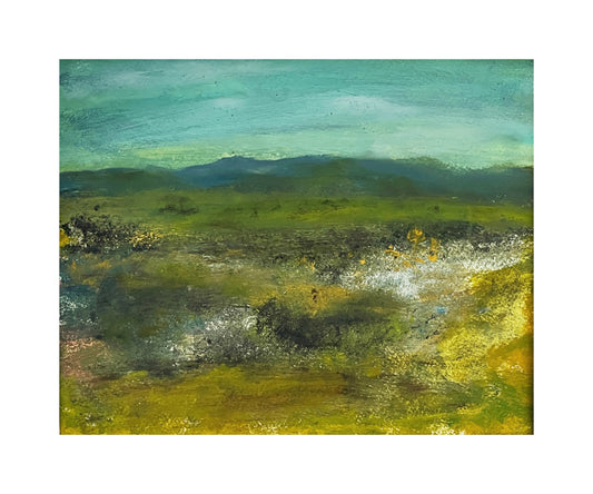 riginal and unique semi abstract oil on paper landscape painting art