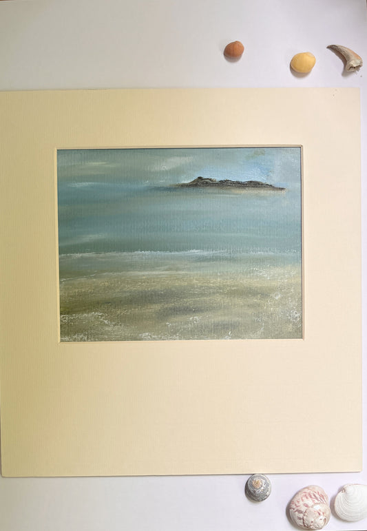 The Island - oil on paper with cream mount