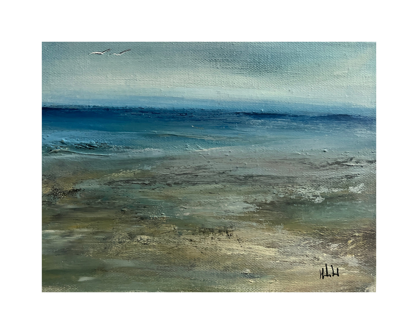 seascape art oil painting of beach sand sea ocean sky
oil painting semi abstract art unframed on stretched canvas

art oil on canvas seascape ocean artwotk modern painting of waves and beach unframed cavas art small lpainting with dark blue waves and neutral beach tones ready to hang seascapes grey blue with neutral sands and main view of dramatic painting atmospheric art