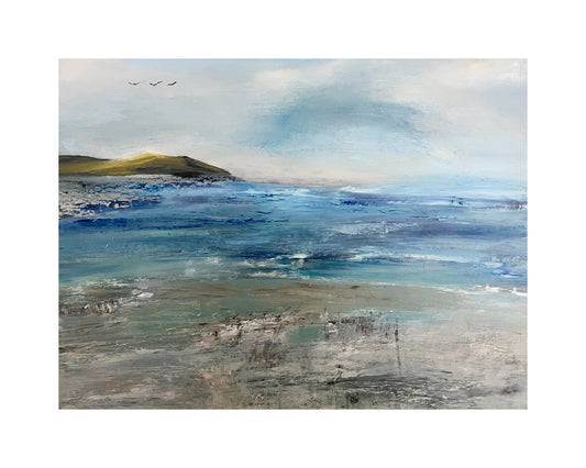 Seven Waves - Oil on box canvas seascape painting