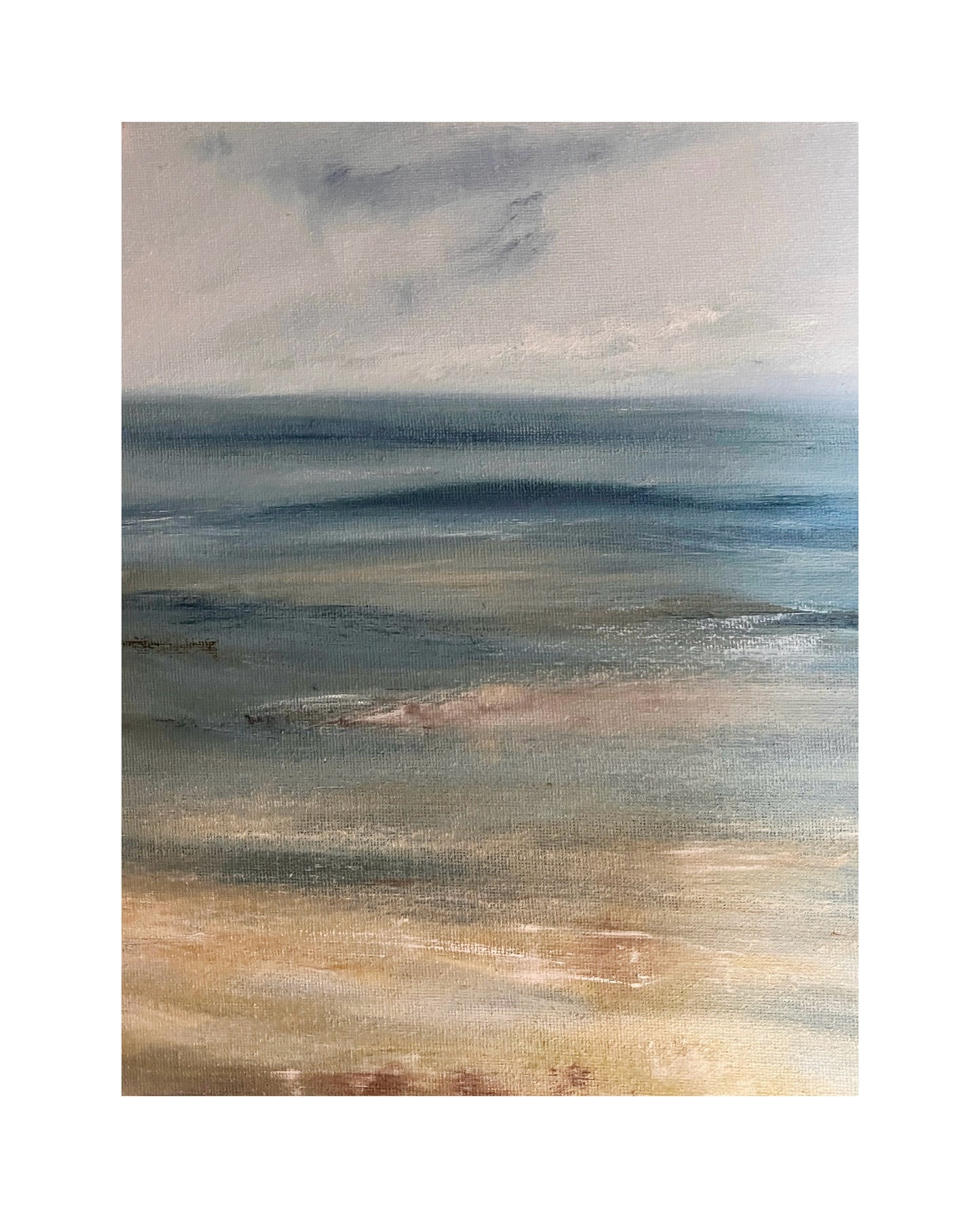 beach painting seascape artwork of sand and sea and ocean waves art oil painting on canvas board