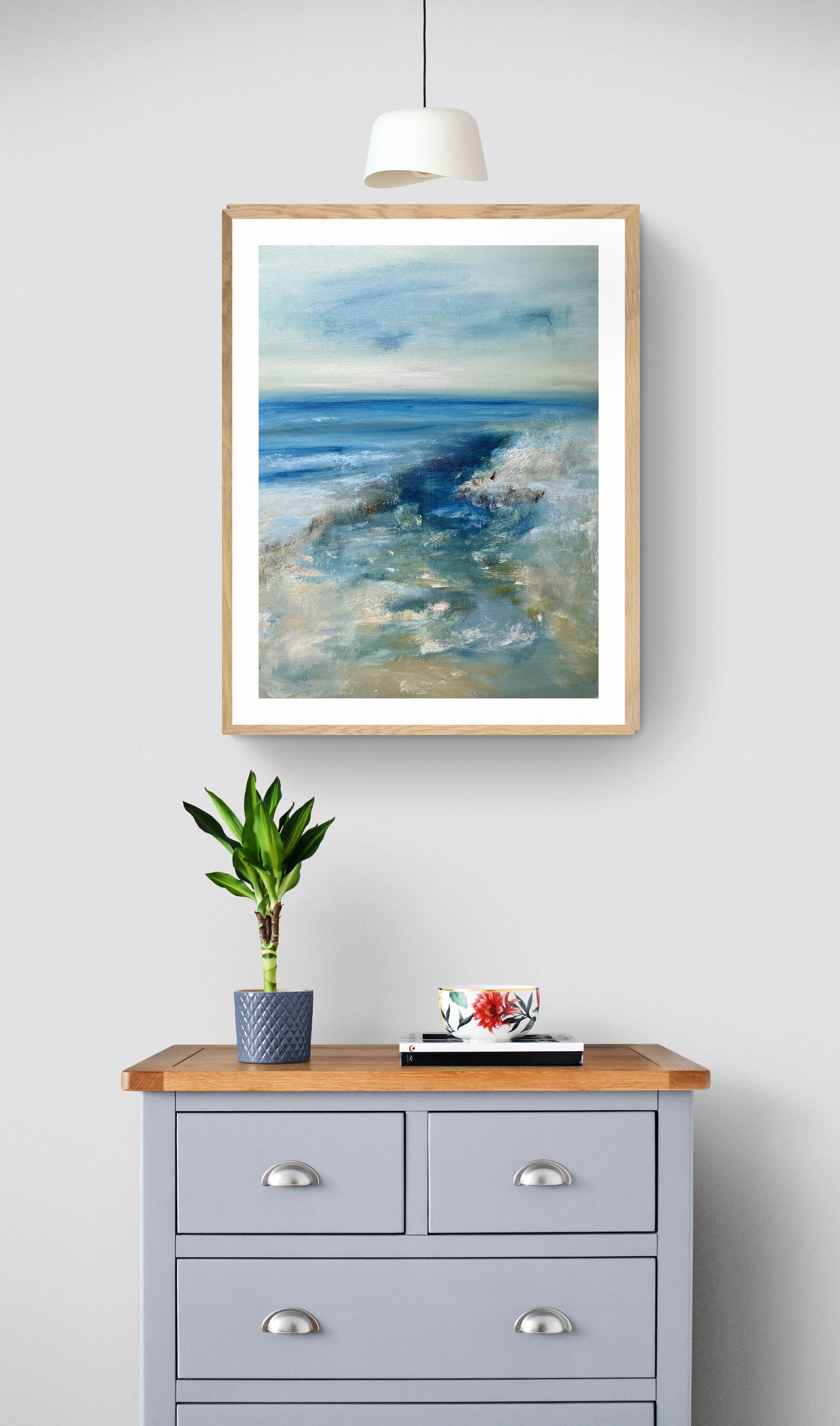 Dance of Waves -  Oil on canvas with frame seascape painting