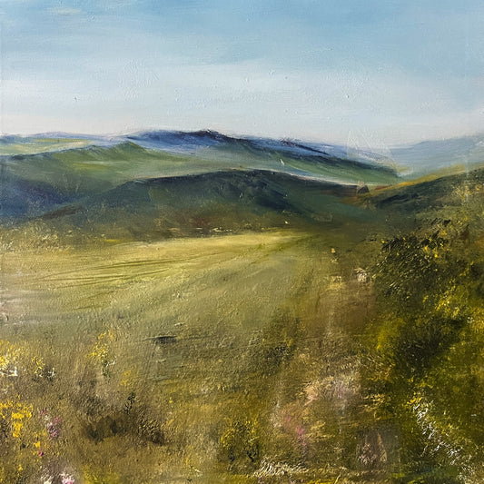 oil on canvas mountain Scottish highlands painting original art unique artworks colourful landscapes of mountains and meadows expressive contemporary landscape main view