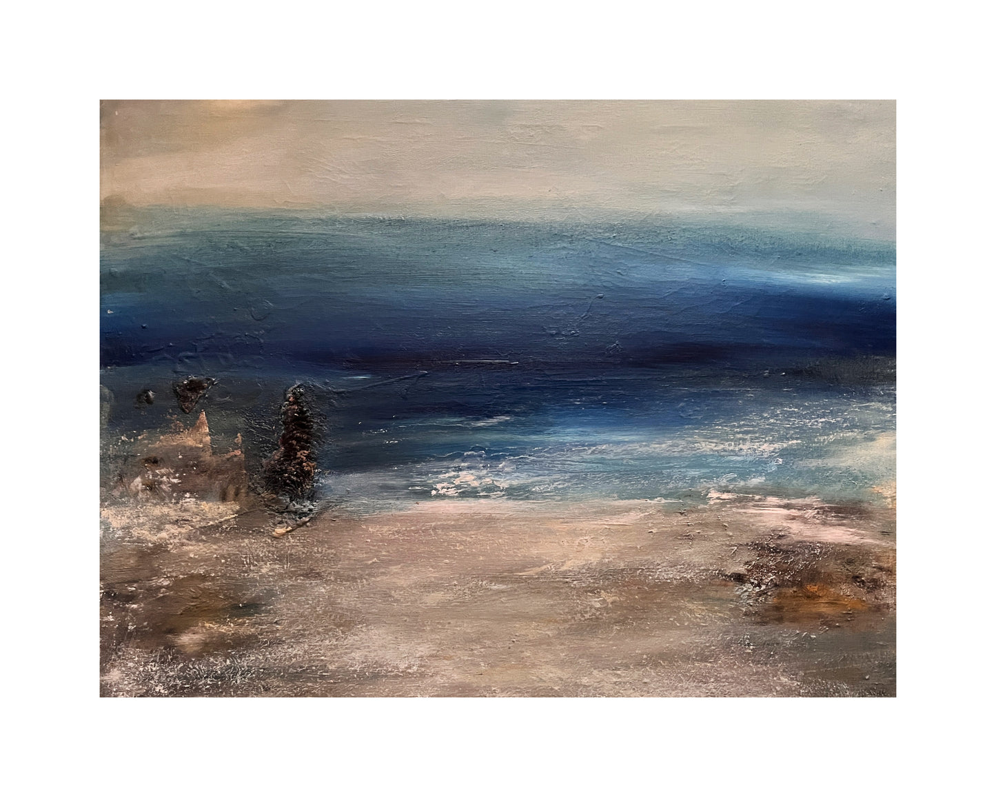 ocean painting seascape beach art sea artwork sand tide wall decor