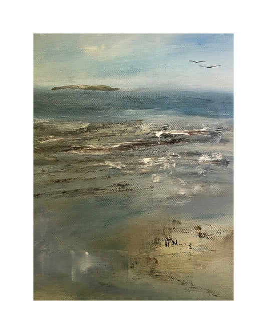 Scilly Sea - oil on canvas board