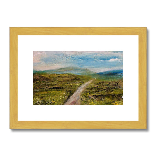 landscape print of Dartmoor, distant mountains and hills and moorland art wild country artwork