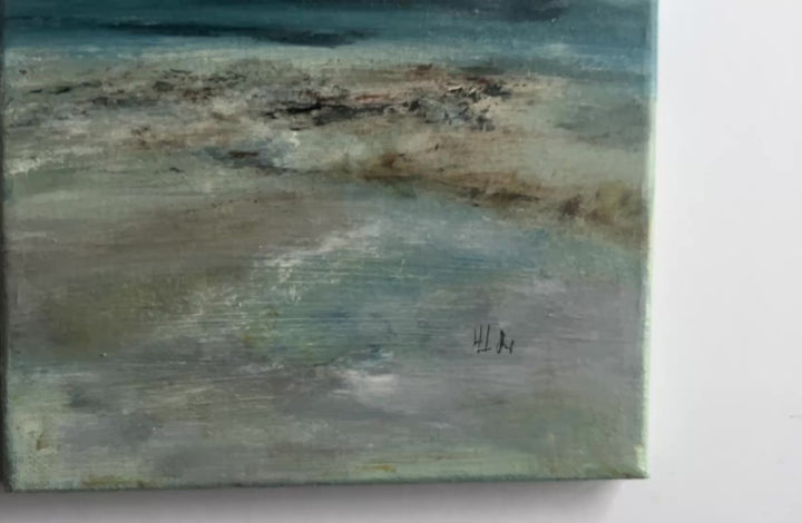 oil on canvas artwork of sea and beach expressive ocean painting 