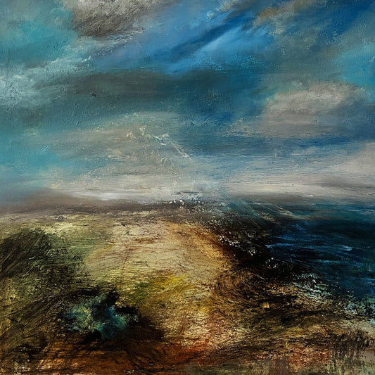 Original and unique seascape. Abstract art. Painted on canvas using oil paint. oil on canvas beach art